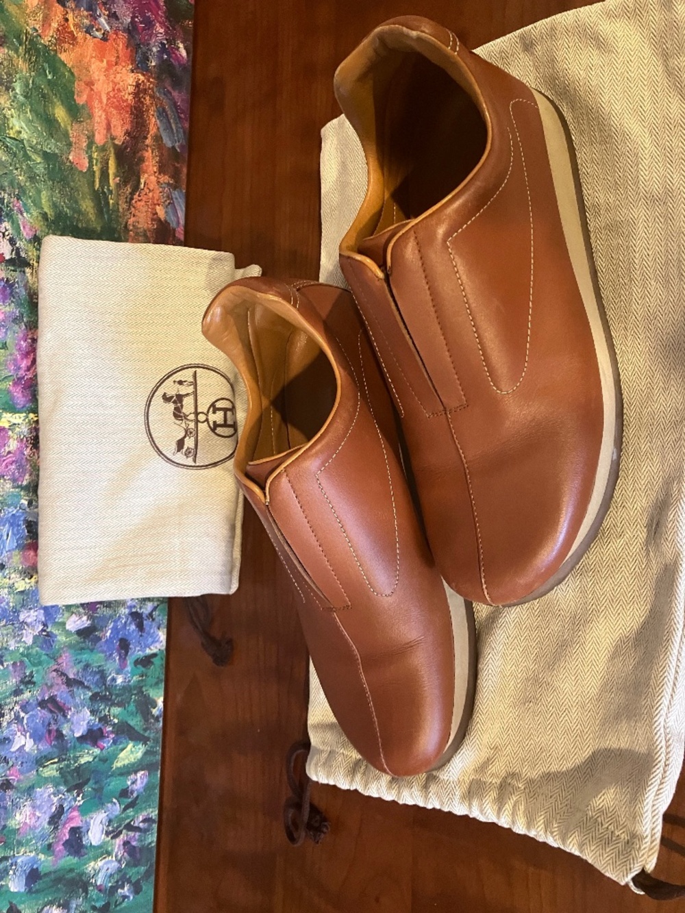 Hermès Brown Leather Slip-On Sneakers | EU 38 | Excellent Condition